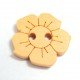 10 Boutons bois forme fleur en 15 mm - Beige