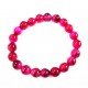 Bracelet agate fuchsia 8 mm
