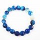 Bracelet agate à facette 12 mm - bleu