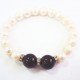 Bracelet perle d'eau douce et agate - noir