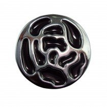 Bouton cam&eacute;lia en 25, 30 mm - Noir/Anthracite