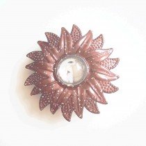 Gros bouton fleuri paillet&eacute; en 40 mm - Marron fonc&eacute;