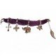 Bracelet breloques en tissu prune