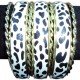 Bracelet doré cuir motif dalmatien