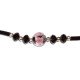 Bracelet cristal fleur noir